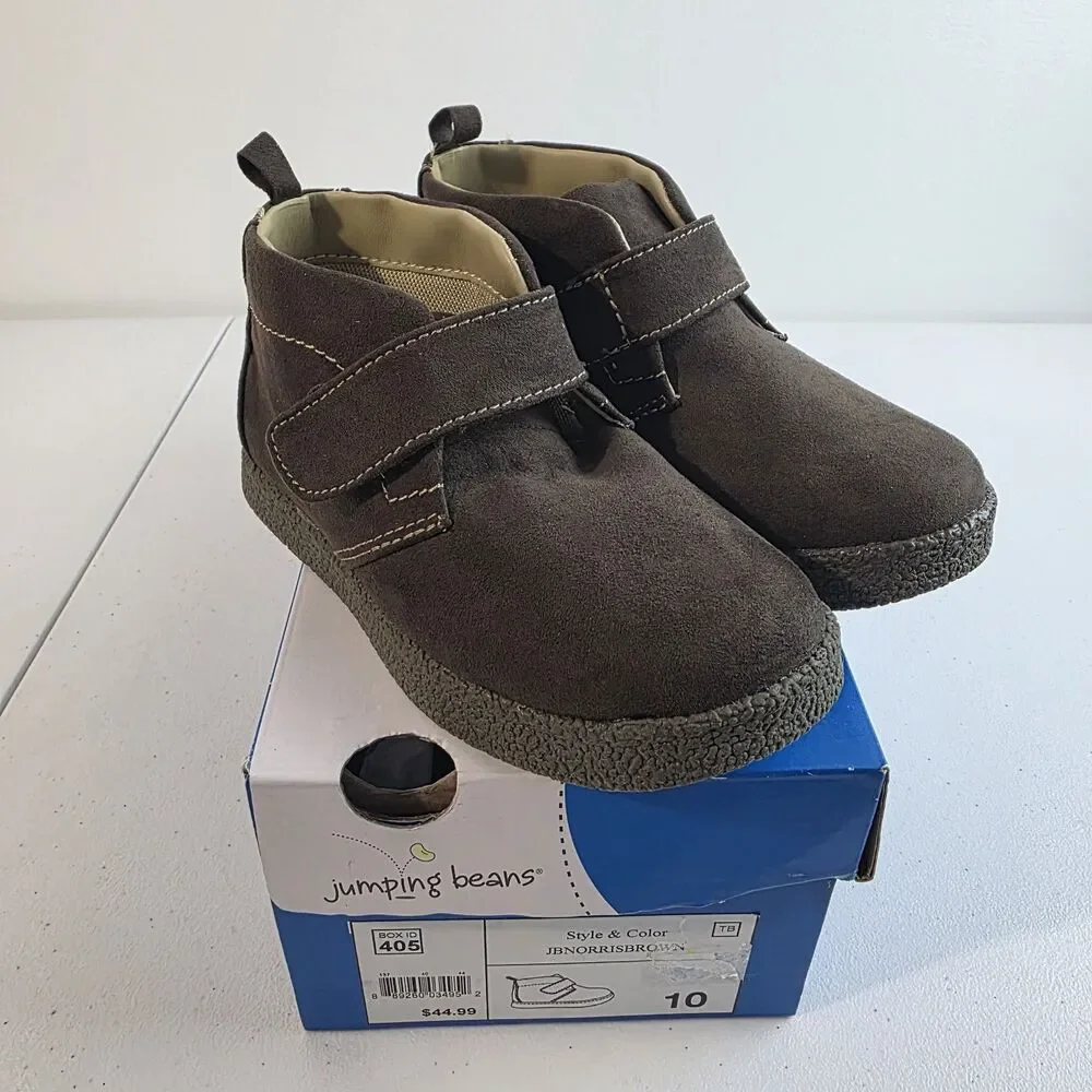 Jumping Beans Toddler Boy's Norris Brown  Hi Top Shoes - Size 10 NWB